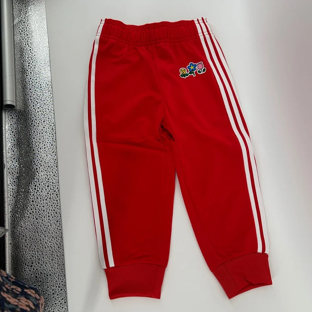 Adidas x Hello Kitty Toddler 3T SST Tracksuit Set Vivid Red NWT Kids Girl Sporty